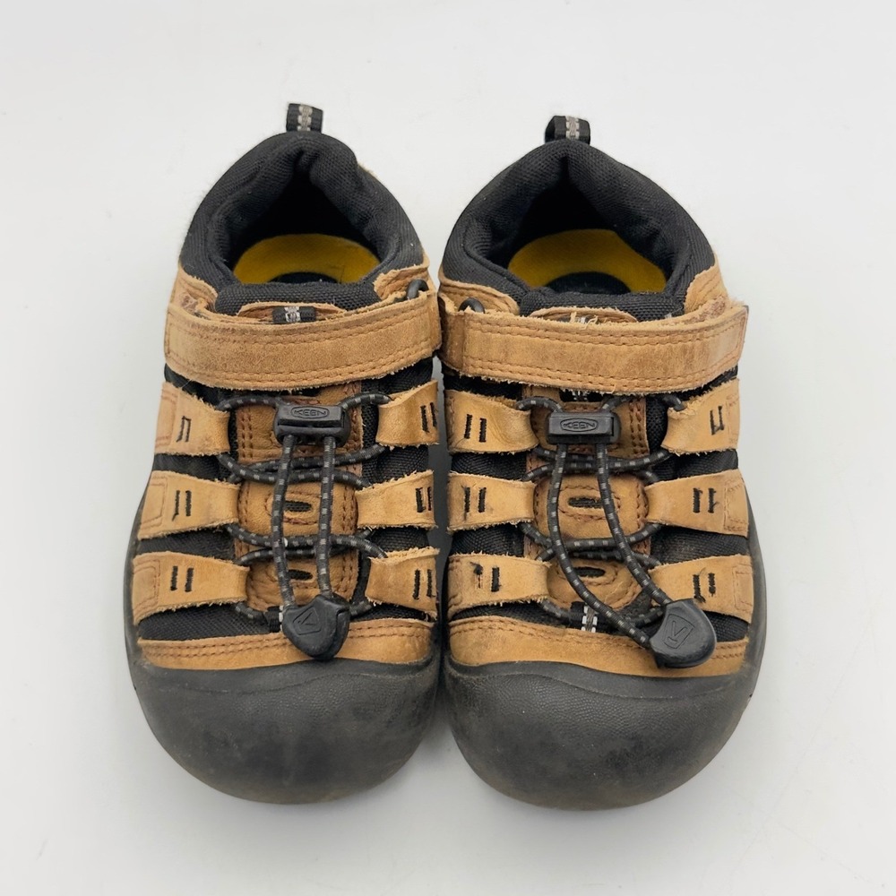 Keen Newport H2 Kids Tan Black Leather Hybrid Hiking Sandals Shoes‎ US 11